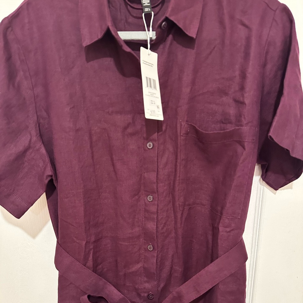 Eileen Fisher Rich Purple Midi Dress - Picture 3 of 4